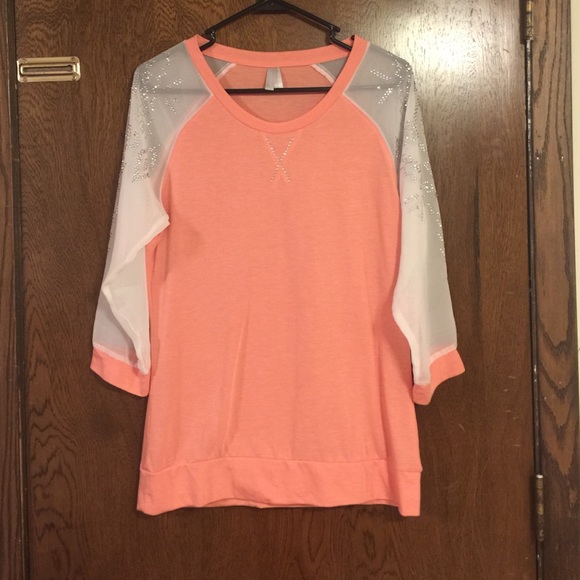 Peach/orange 3/4 sleeve