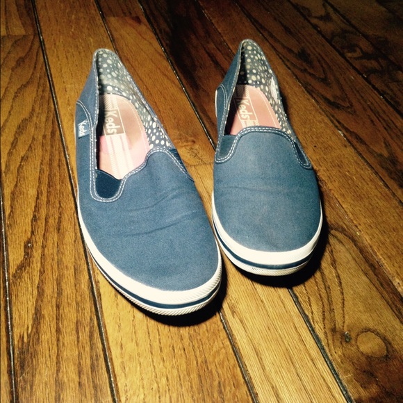 Size 8 Blue Slip-Ons Keds
