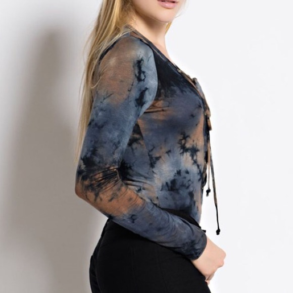 LOWEST Tie Dye Lace Up Bodysuit - Picture 2 of 4