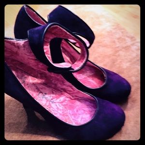 Irregular choice purple and indigo lined heels