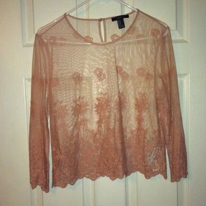 Forever 21 mesh crop blouse