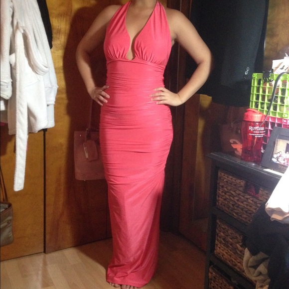 Glamazon salmon sexy gown