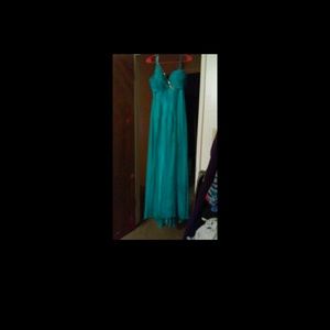 Aquamarine Blue prom dress