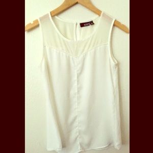 White blouse with cutout detail