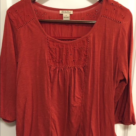 Lucky Brand burnt orange blouse