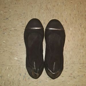 Calvin Klein flats in Black and Silver size 10