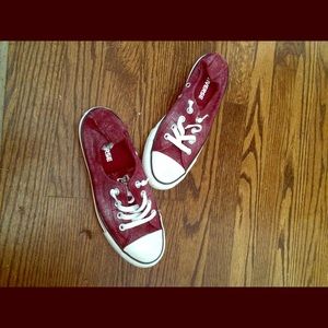 Maroon & White Converse