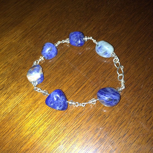 Lapis Lazuli and sterling silver bracelet.