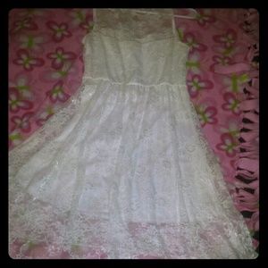 White floral high low dress