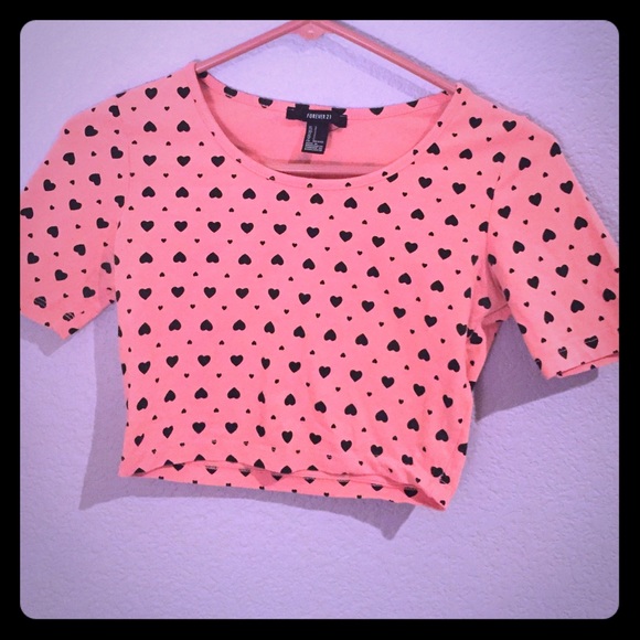 Pink and black crop top