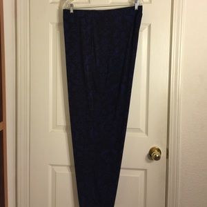 Susan Graver black and blue print pants