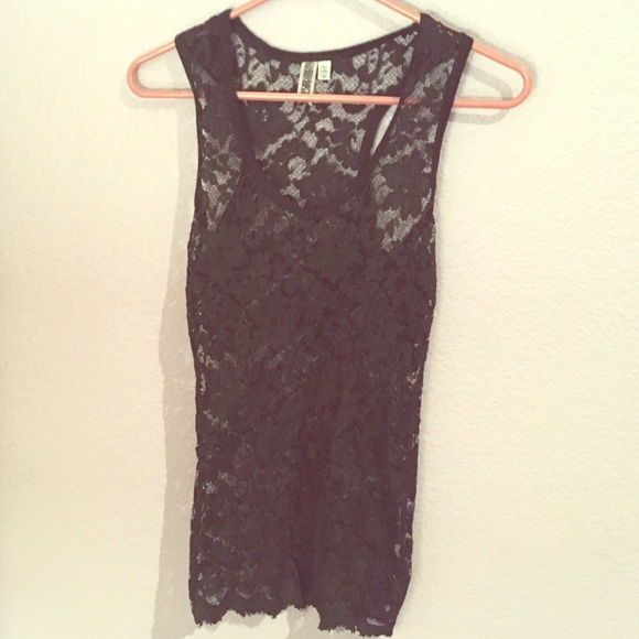 Black lace tank top