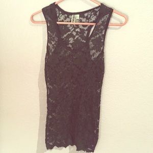 Black lace tank top