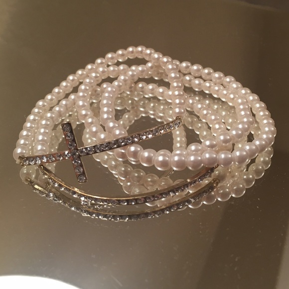 Pearl/gold beaded bracelets - Picture 3 of 3