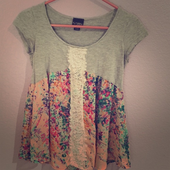 Cotton and chiffon blouse