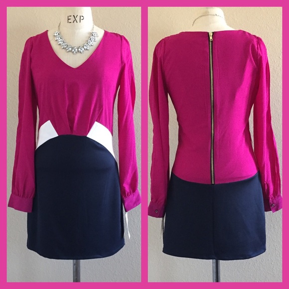 Gianni Bini Dresses & Skirts - Navy Pink Color Block Dress