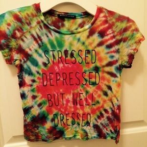 Brandy Melville Vintage Tye Dye Crop Top