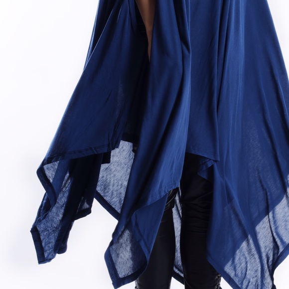 "Ambush" Asymmetrical Poncho Tunic Top - Picture 4 of 4