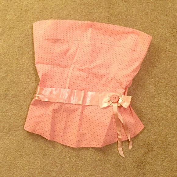 Pink polka-dot tube top