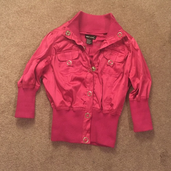 Hot pink silky jacket