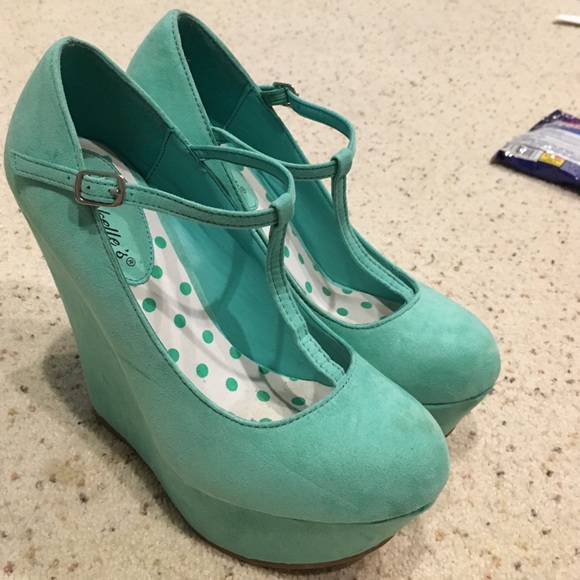 Tiffany blue wedges
