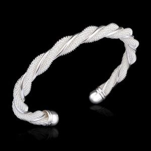 Beautiful Sterling silver curling mesh bracelet...