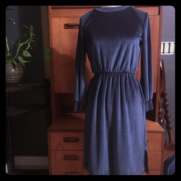 True Vintage velour blue/purple dress.