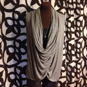 Faux wrap sweater vest