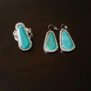Jessica Simpson turquoise earring and ring set