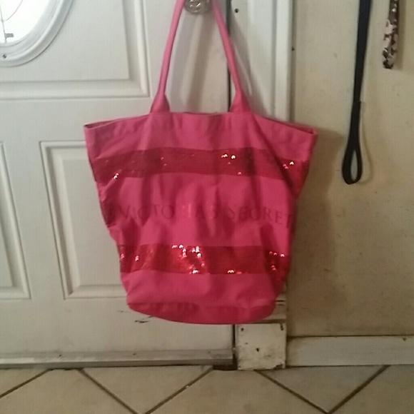Pink Sparkling Victoria Secret Bag