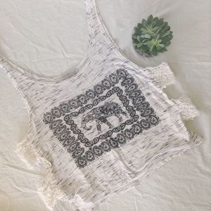 Charlotte Russe- Elephant paisley crop tank