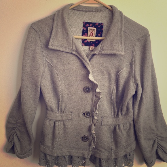 Cotton fitted grey blazer