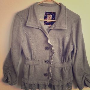 Cotton fitted grey blazer