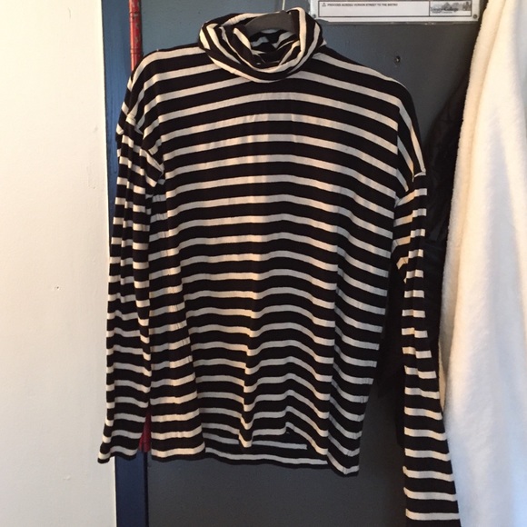 jcrew oversize stripped swing turtle neck