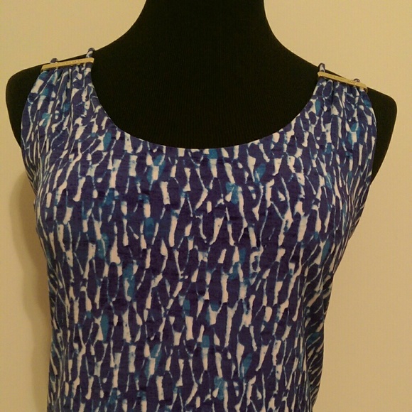 MK Blue & White Tank Top