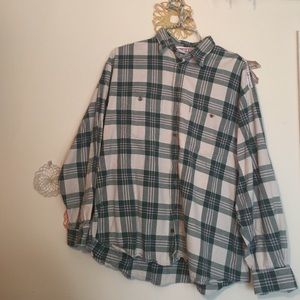 Vintage flannel shirt with a lavender flower trim