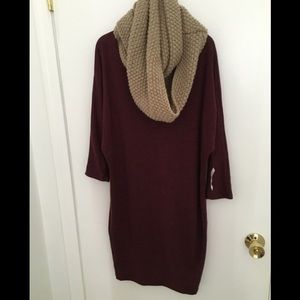 Burgundy three quarter dress!