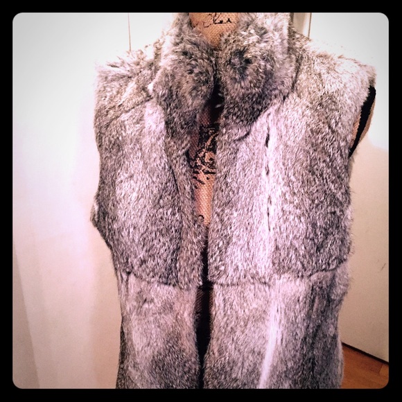 Michael Kors 100% rabbit fur vest grey