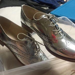 Sam Edelman spectator Silver metallic women shoes