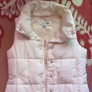 f21 white bubble vest, s.