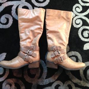 Tan riding boots