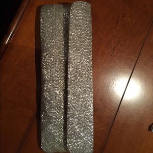 Badgley Mischka silver clutch