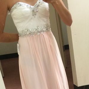 Sequin White Top Prom Dress