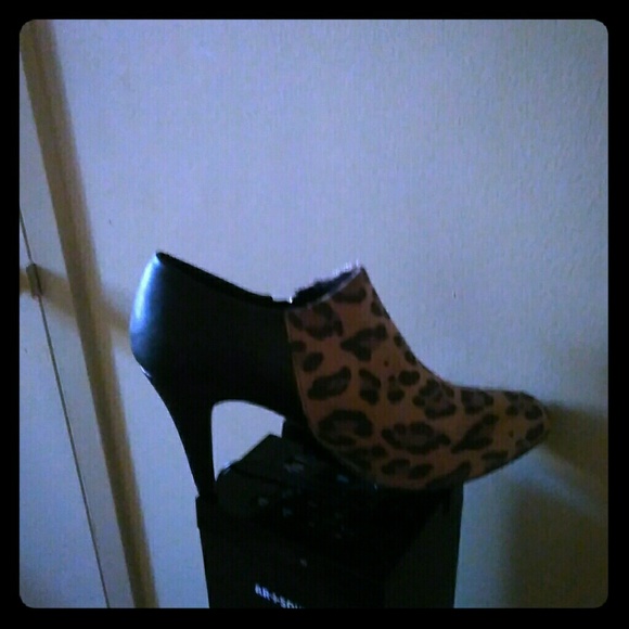 Leather plus leopard heels