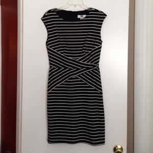 Black & White asymmetrical striped dress