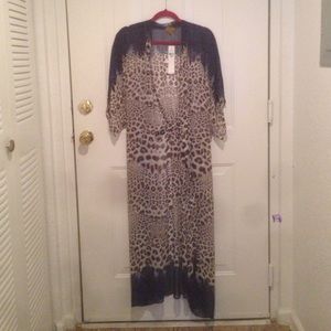 Nicole Miller sheer animal print robe