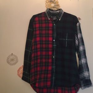 Vintage multi-patterned flannel