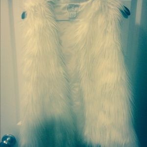 Beautiful for the holidays white faux fur vest