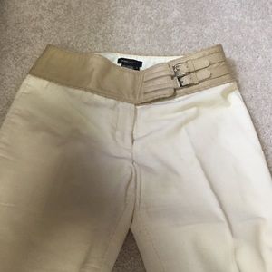 BCBG leather and corduroy Capri pants