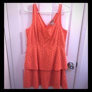 Coral Tiered Dress